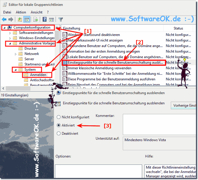 Bei Windows-10 Schnellen Benutzerwechsel unterbinden!