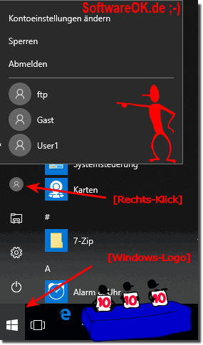 Benutzer-Wechsel Windows ohne Tastatur!
