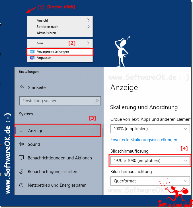 Bildschirmauflsung anpassen in Windows 10!