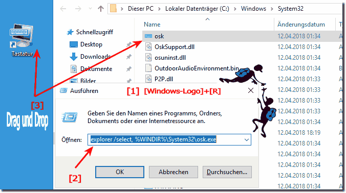 Bildschirmtastatur am Windows 10!