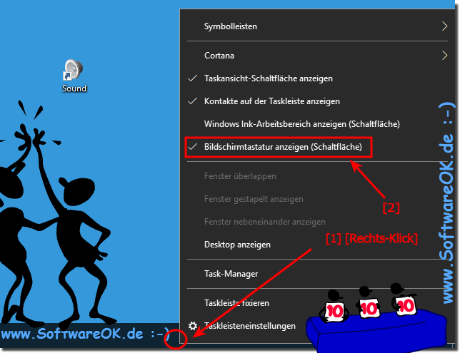 Deaktivieren / Aktivieren der Touch-Tastatur unter Windows 10!