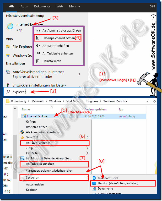 Desktop-Verknpfung in Windows 10 erstellen!