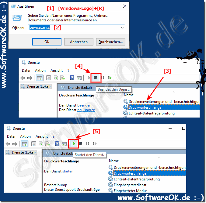 Druckauftrge in der Drucker-Warteschlange von Windows 10 abbrechen!