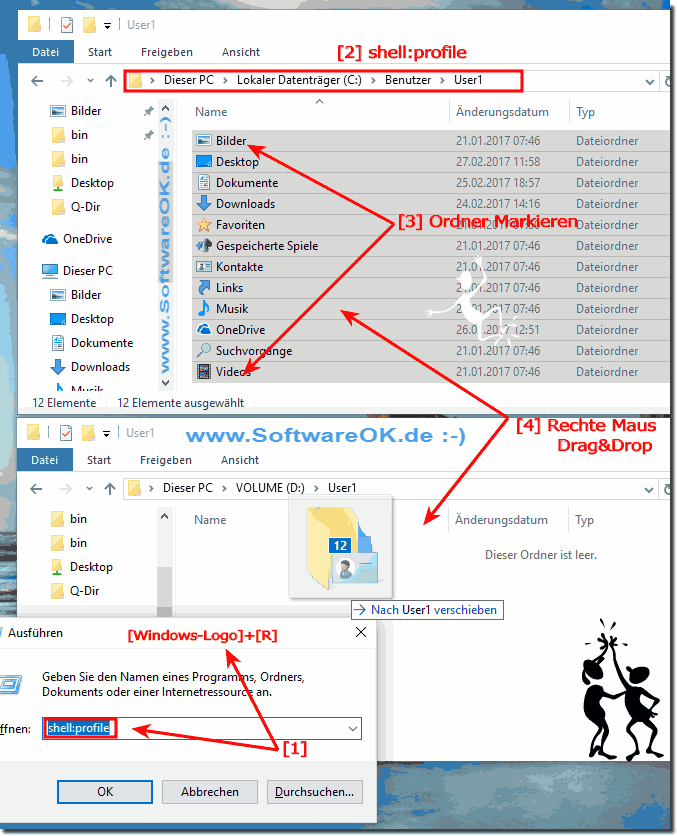 Eigene Dateien Ordner ändern in Windows 10!