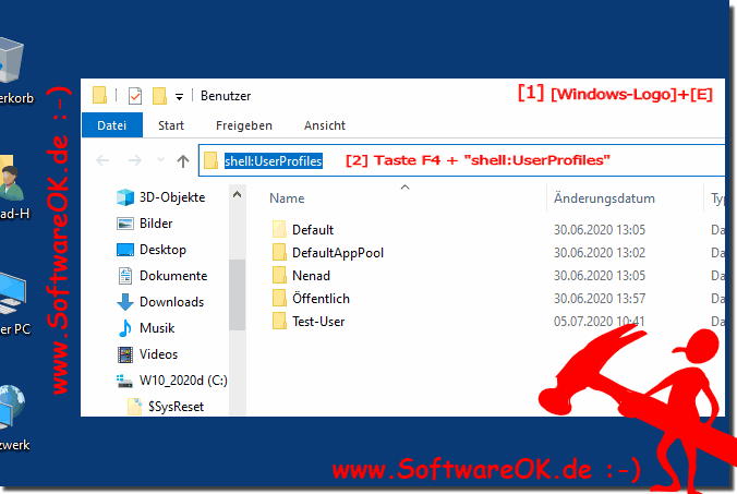 Eigene Dateien Ordner allen Benutzern Windows-10!