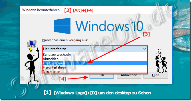 Energie Sparen in Windows-10 ber Tastatur-Krzel!