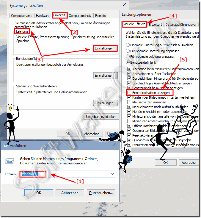 Fensterschatten unter Windows 10 abschalten!