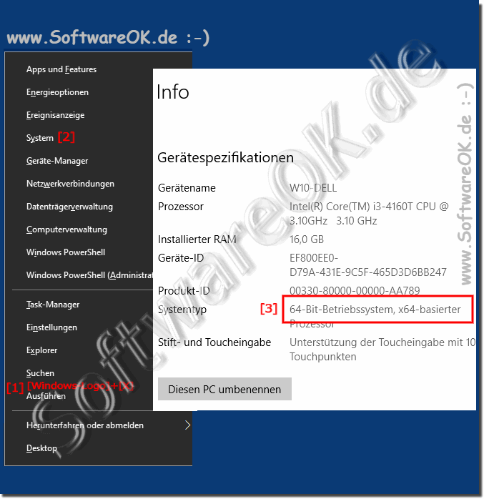 Feststellen Windows 10 x64 oder x32!