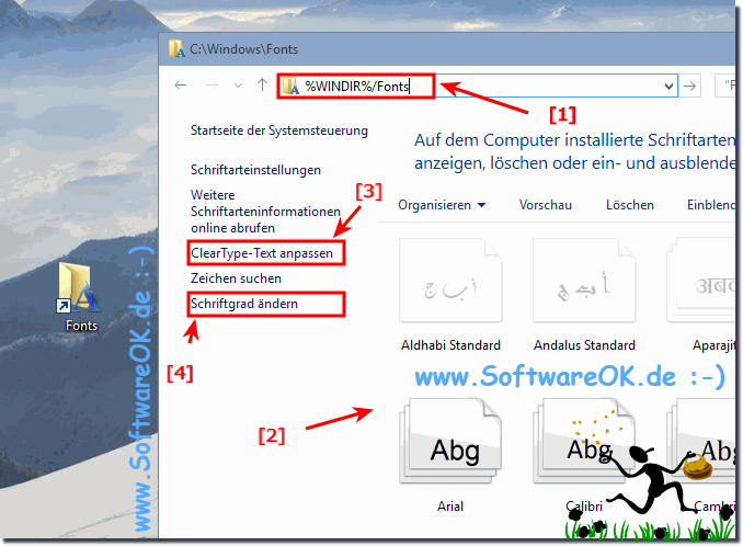 Fonts in Windows 10 der Schriftarten-Ordner!