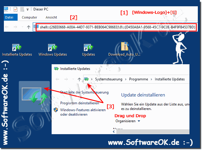 In Windows 10 Updates Deinstallieren Verknpfung! 