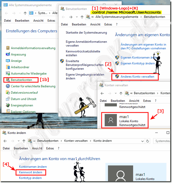 Kennwrter in Windows 10 ndern ber Benutzerkonten!