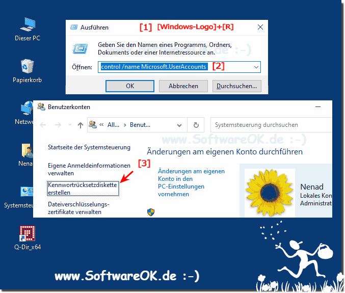 Kennwortrücksetz Datenträger / Diskete in Windows 10!