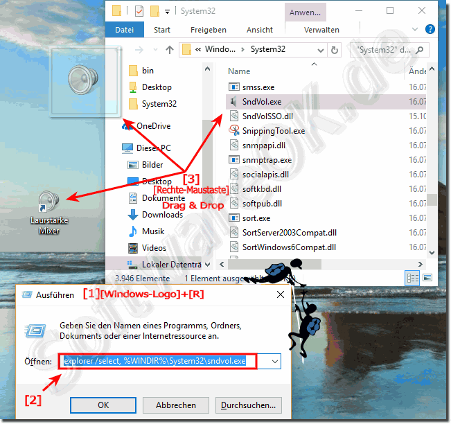 Lautstrkemixer Desktop Verknpfung Windows-10!