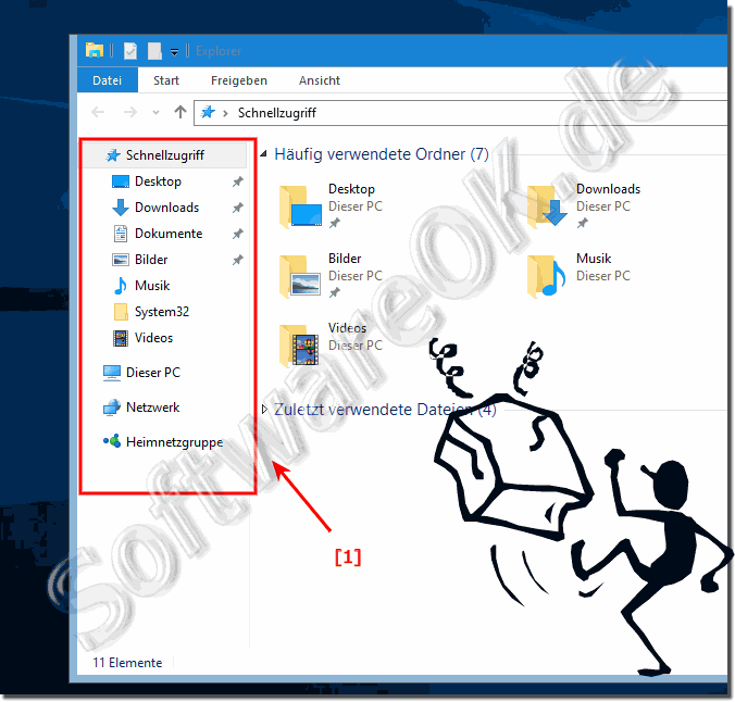 MS-Explorer in Windows-10 ohne OneDrive Ordner!
