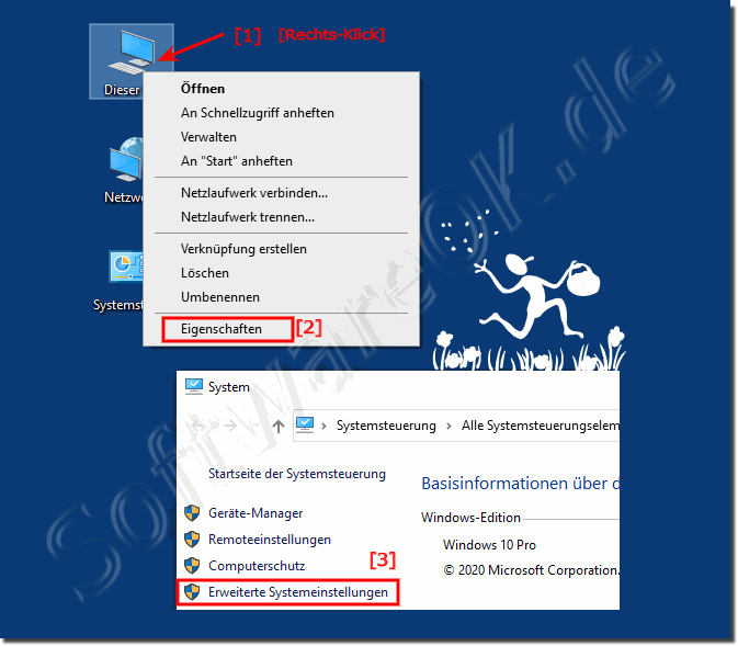 ffnen der erweiterten Systemeinstellungen ber das Desktop-Symbol!