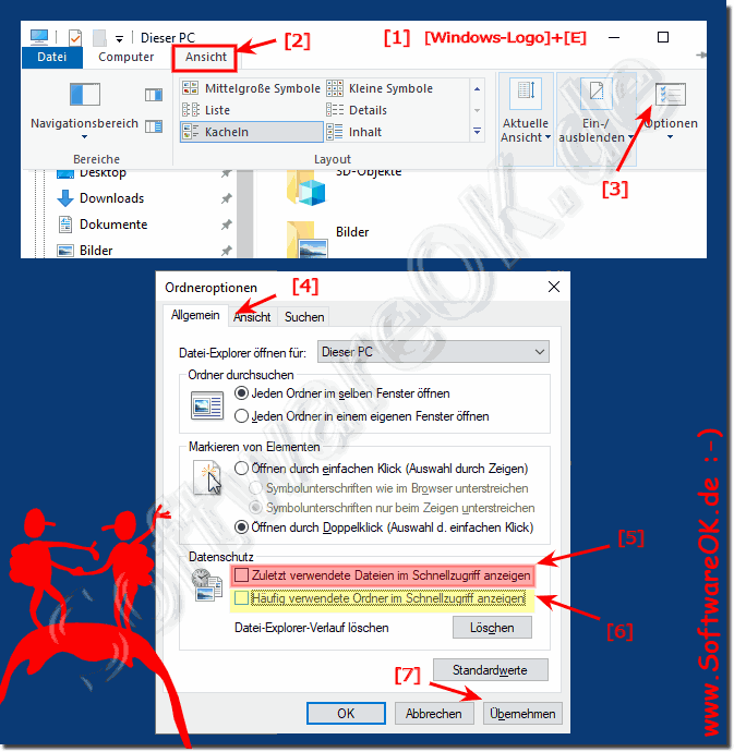 Ordner Optionen im MS-Explorer-Schnellzugriff!