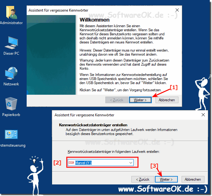 Passwort Reset Diskette fr Windows 10!