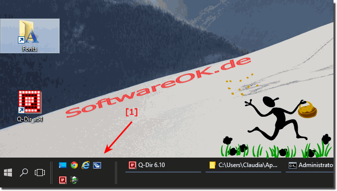 QuickLaunch - Schnellstartleiste in der Taskleiste am Windows-10 Desktop!