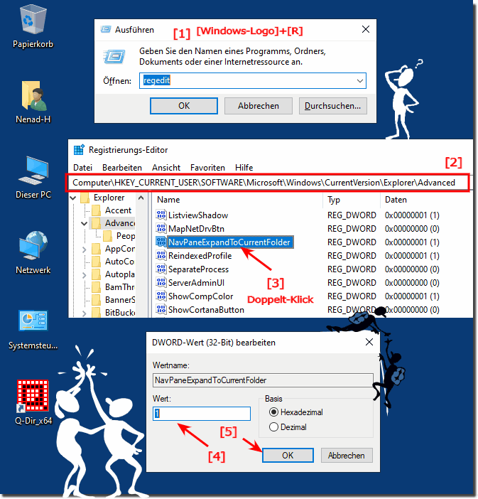 Registry Eintrag um den Navigationsbereich vom Windows Explorer automatisch zu Markieren!