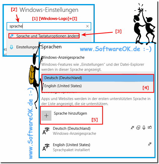 Sprache in Windows-10 ndern ab Redstone!