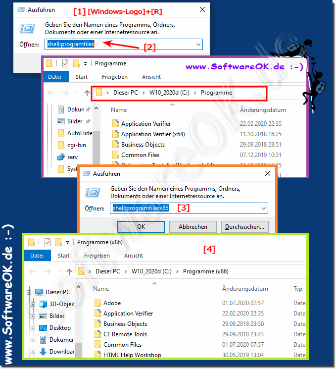 Standard Programm-Ordner in Windows 10!