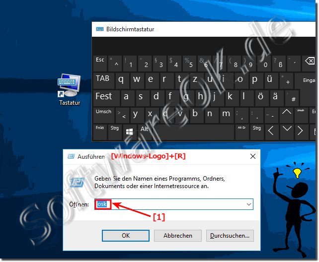 Starten der Bildschirmtastatur bei Windows-10!