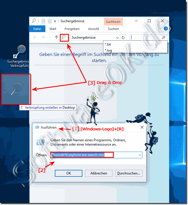 Such-Verknpfung auf dem Windows-10 Desktop!