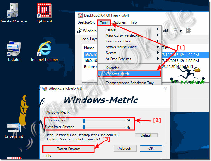 Symbol Abstand anpassen am Windows 10 Desktop!