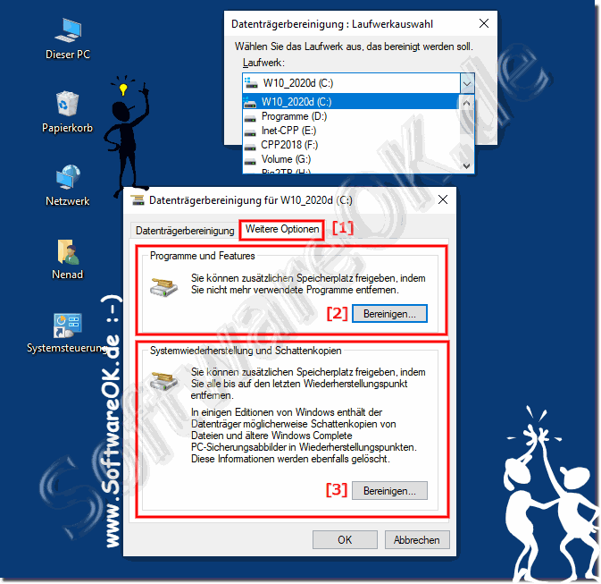 Systemwiederherstellung und Schattenkopien in Windows 10 löschen!