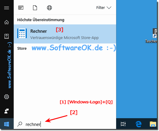 Taschenrechner unter Windows 10 finden!