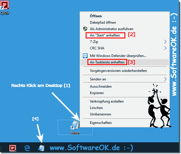 Text Editor in der Windows-10,Taskleiste!