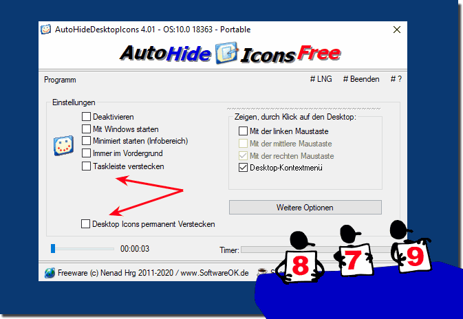 Timer um Desktop Symbole und Verknpfungen ausblenden zu lassen!