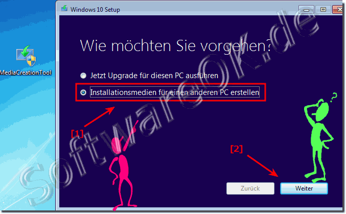 Upgrade vom PC auf Windows 10 oder Instalationsmedien erstellen!