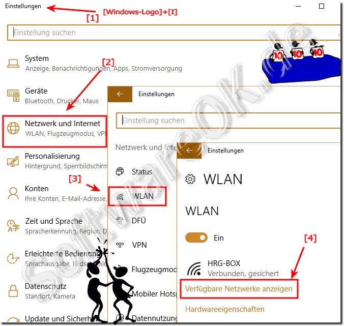 Verfgbare WLAN-Netzwerke unter Windows-10 sehen!