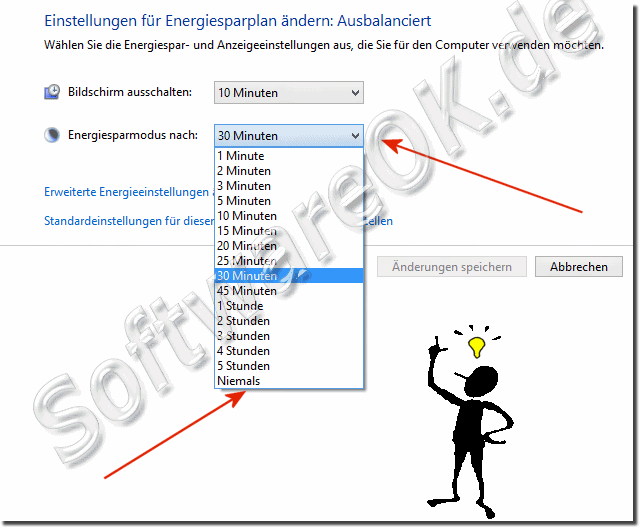 Verhindern des Energiesparmodus am Windows 10 Tablett PC!