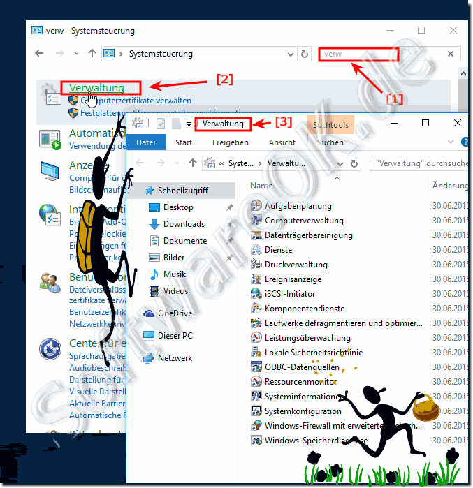 Verwaltung Administrative-Tools in Windows-10 ffnen!