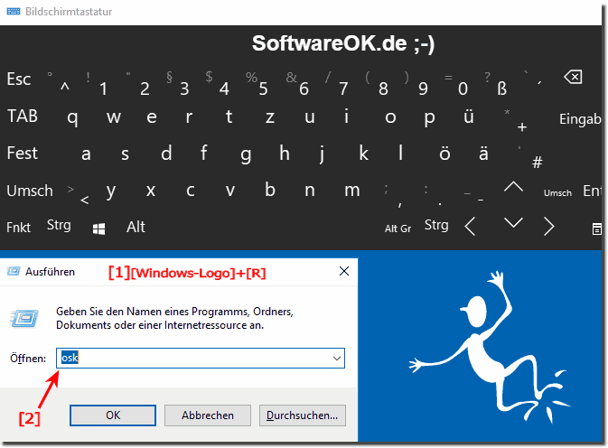 Wie aktiviert man Windows Bildschirmtastatur!