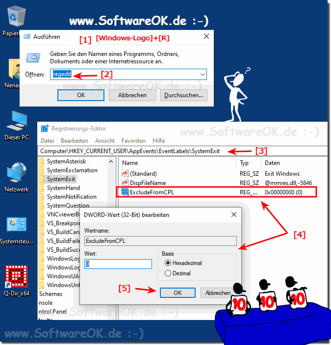 Window-10 Start Sound, Logoff, Logon Registry Eintrge!