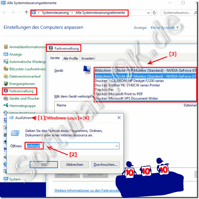Windows-10 Farbverwaltung und Gert-Farbprofil!