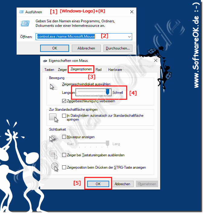 Windows-10 Mauszeiger und Cursorgeschwindigkeit!