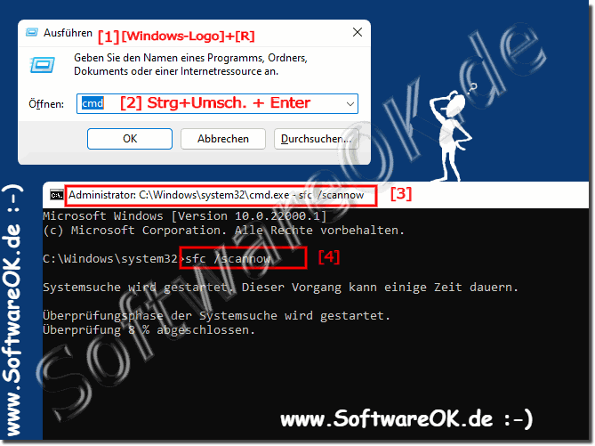 Windows-10 Systemdatei-berprfungsprogramm verwenden!