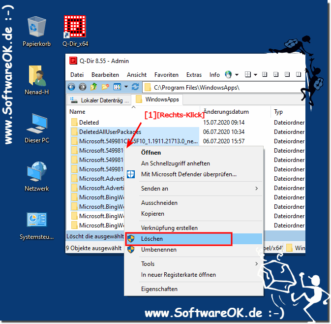 Windows-10 im APP-s Ordner löschen!