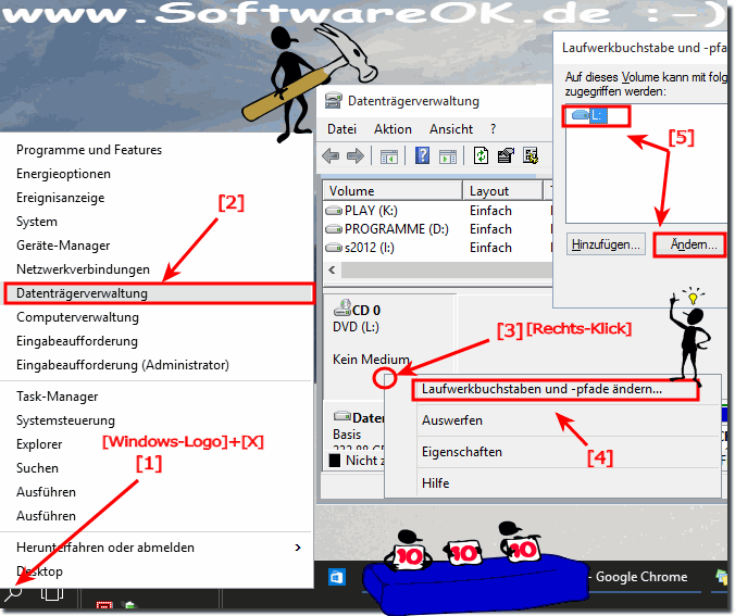 Windows 10 - Laufwerksbuchstaben DVD-Laufwerk ndern!