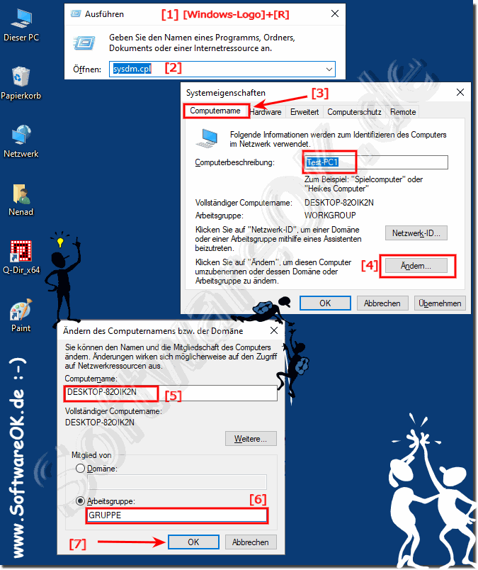Windows 10 Computername und Arbeitsgruppe ndern!