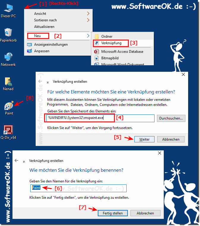 Windows 10 Desktop-Verknpfung fr Paint!