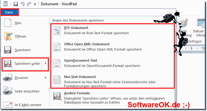 Word-Pad Dokument Speichern Format!
