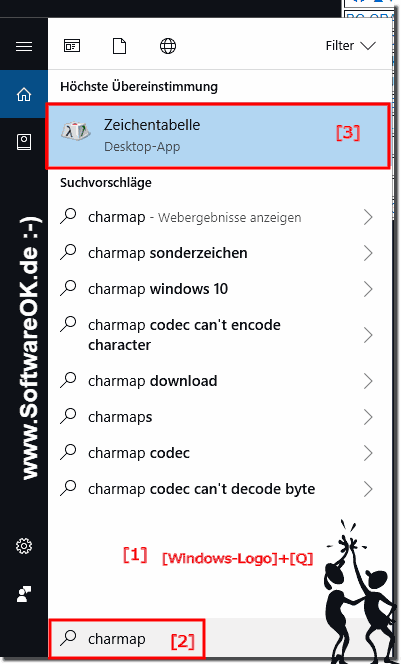Zeichentabelle Windows-10 Finden!