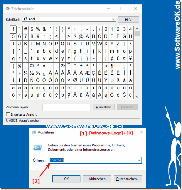 Zeichentabelle in Windows 10!