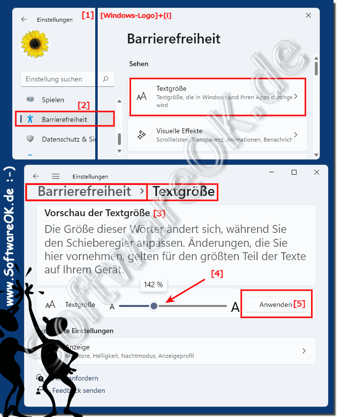 ndern Sie die Schriftgre unter Windows 11!