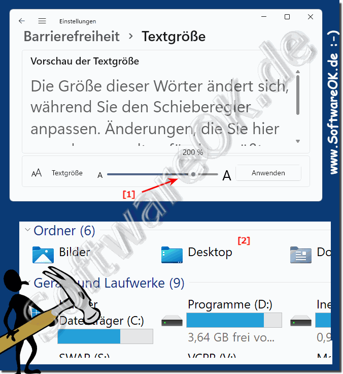 ndern der Schriftgre unter Windows 11!